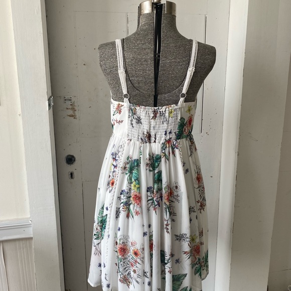 Torrid Sheer Floral Sun Dress with Crochet Spaghetti Straps & Trim - Picture 6 of 15